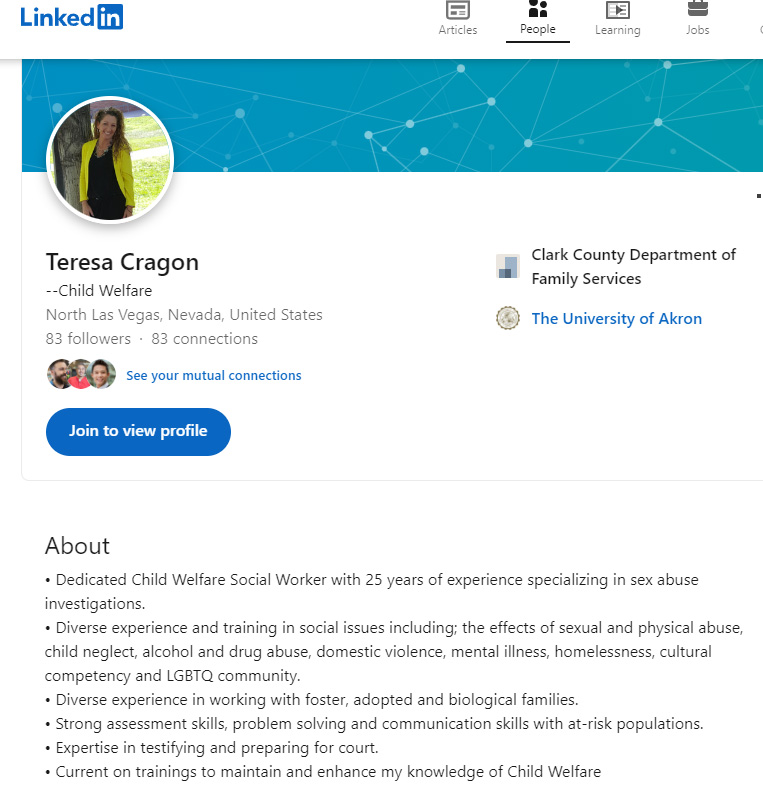 Teresa Cragon linked in profile